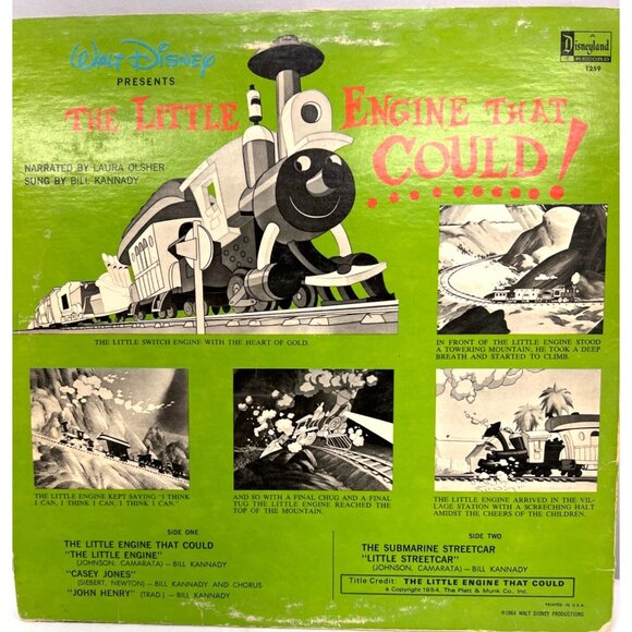 Walt Disney Vintage Disneyland Record "The Little Engine That Could" Plus Casey - Picture 3 of 4